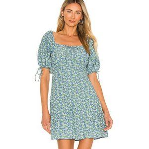 Faithfull the brand blue floral mini dress